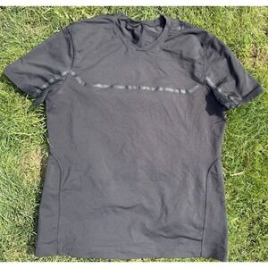 Lululemon Shirt Men's M Black Sprint Tech Stretch Gym Run Athleisure Exercise